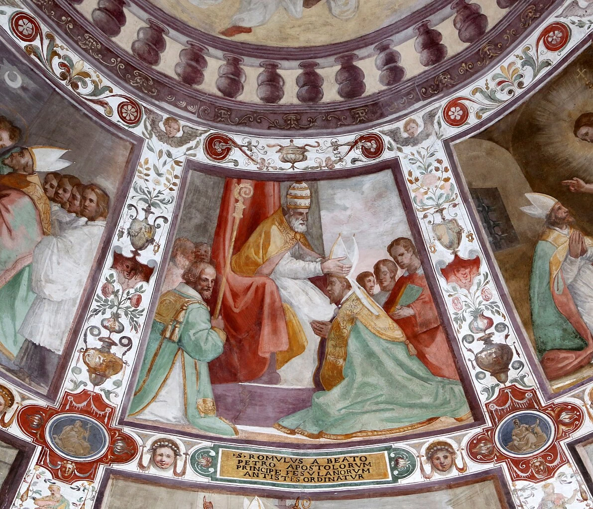 Storie di San Romolo. romolo ordinato da san pietro - Duomo di Fiesole